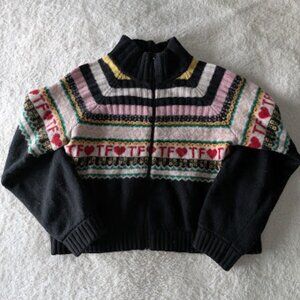 Teddy Fresh Womens Fairisle Zip-Up Sweater